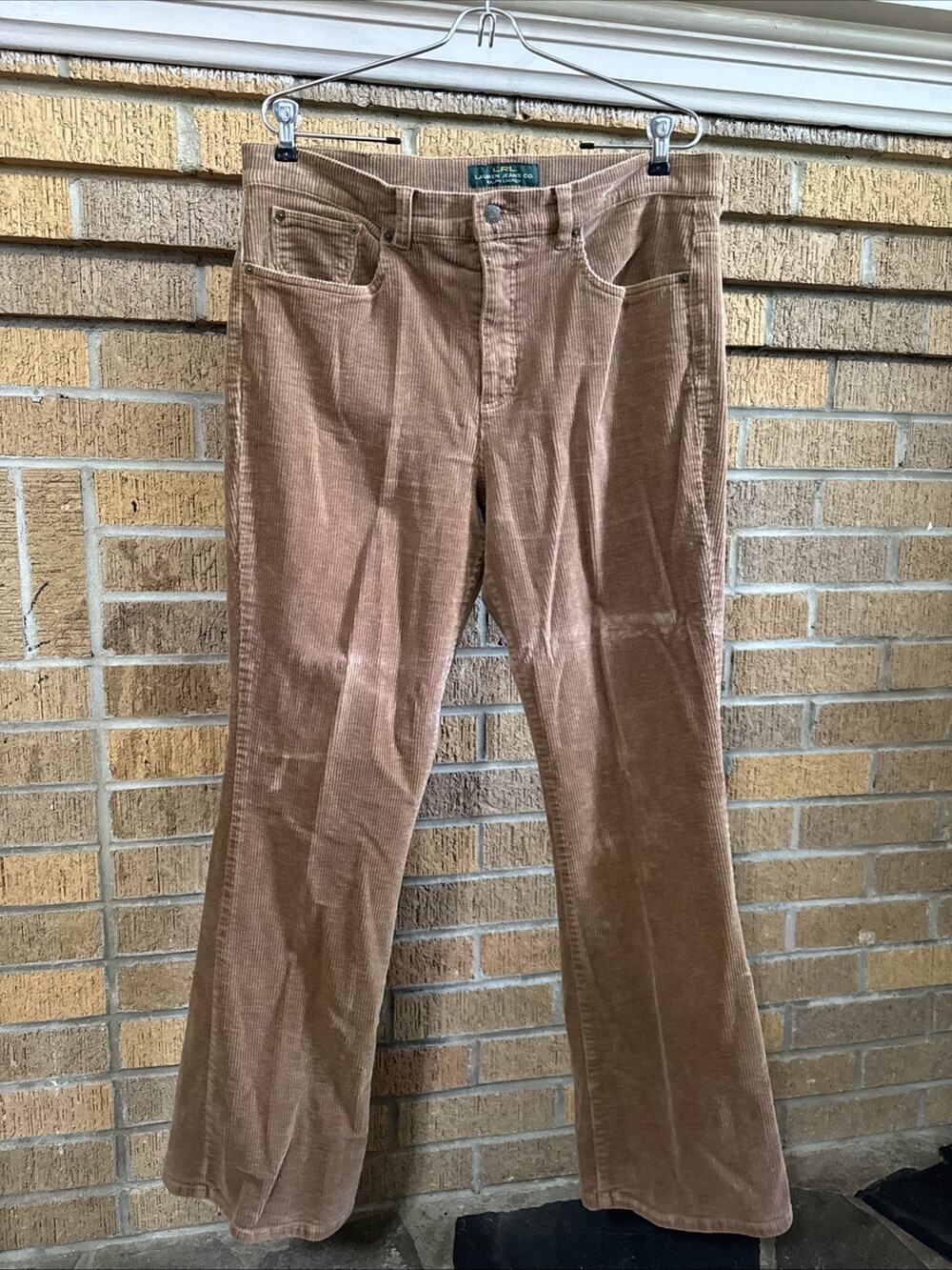 Lauren Ralph Lauren Brown Corduroy Bootcut Pants Womens Sz 14 Cotton Blend Fall